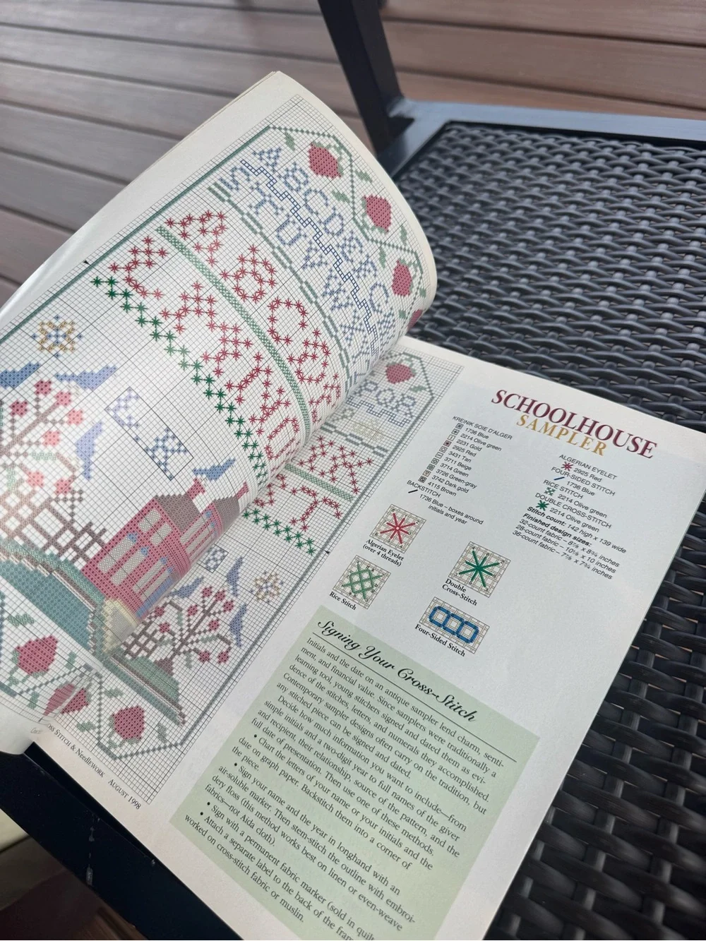 Vintage Cross Stitch & Needlework Magazine August 1998- whimsical, fairy fall